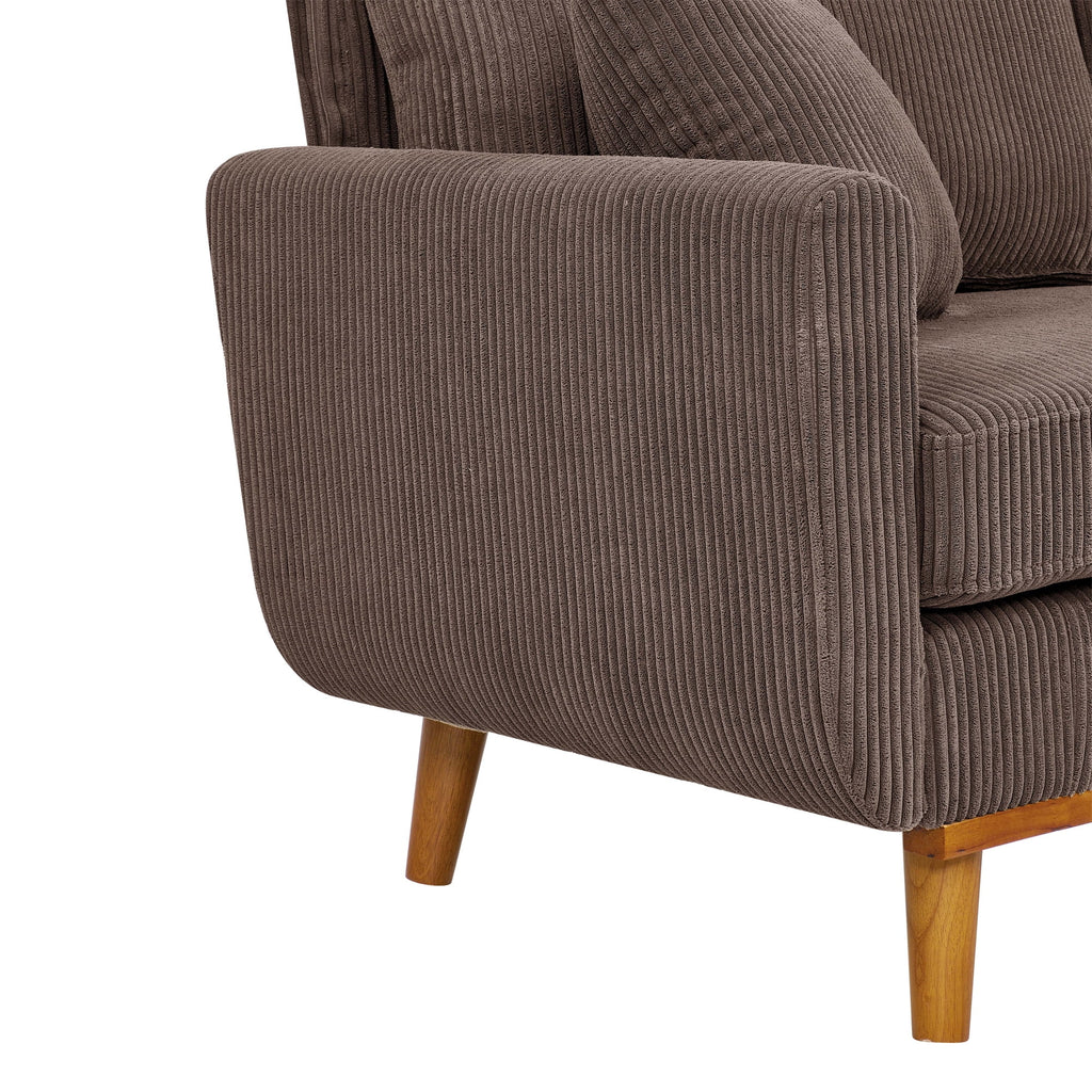 Aukfa 68" Small Sofa Couch Comfy Mid Century Modern Loveseat Sofa for Living Room Bedroom, Cream