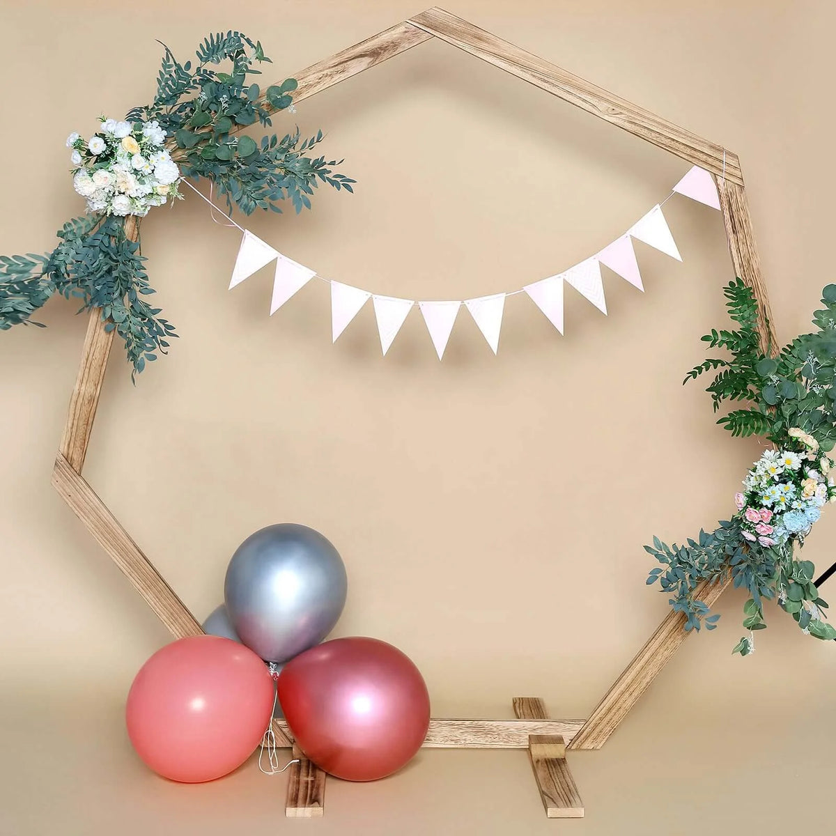 Efavormart 7FT Rustic Square Wedding Arch Wooden Backdrop Stand, Wedding Ceremony Arch - Brown