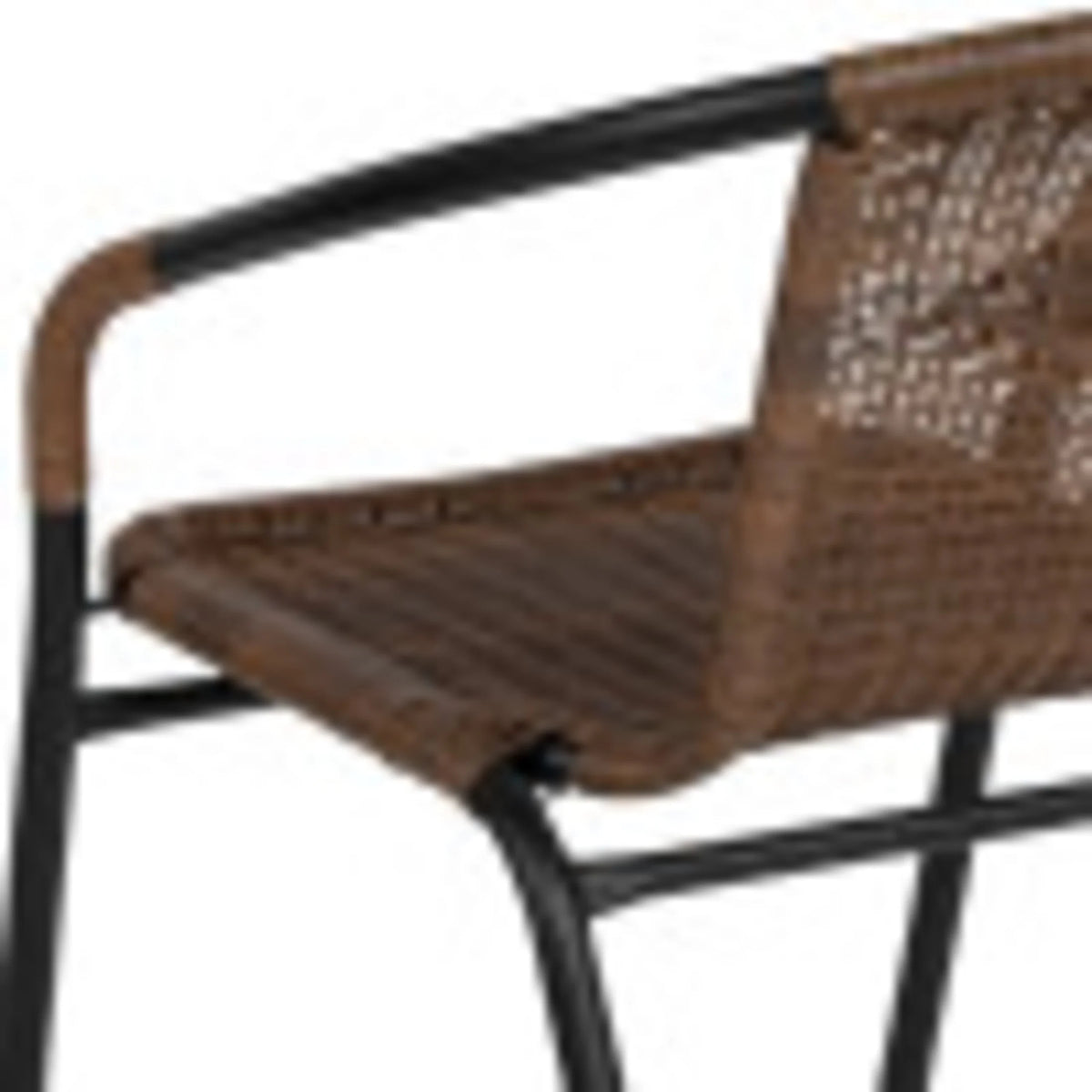 Flash Furniture Lila Indoor/Outdoor Stacking Rattan Patio Chairs, Set of 2, Beige