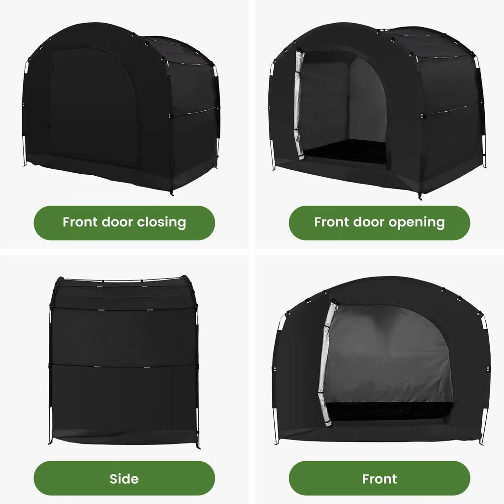 NAIZEA Large Bike Storage Tent, 47" Depth Storage for 6 Bikes Waterproof Outdoor Bicycle Cover, Lawn Mower Garden Tools Shed, Backyard Storage Room Tent Shelter W/Fixing Peg & Rop