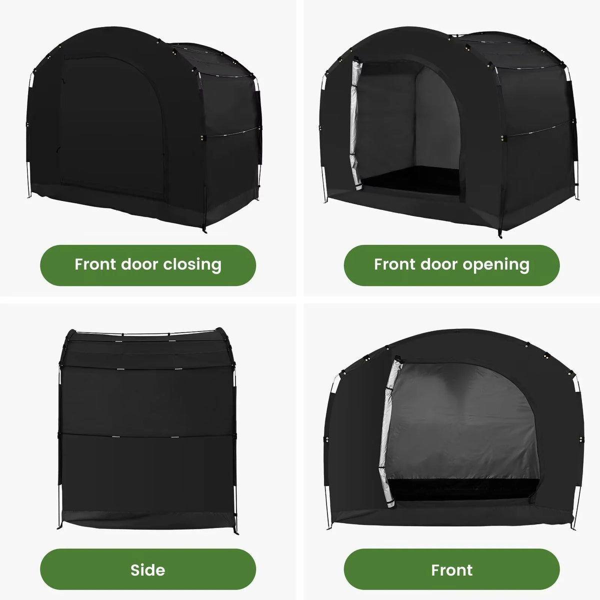 NAIZEA Large Bike Storage Tent, 47" Depth Storage for 6 Bikes Waterproof Outdoor Bicycle Cover, Lawn Mower Garden Tools Shed, Backyard Storage Room Tent Shelter W/Fixing Peg & Rop