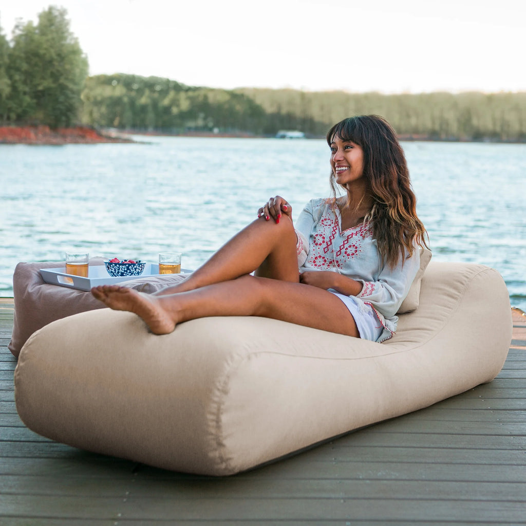 Jaxx Bean Bags Jaxx Arlo Outdoor Bean Bag Lounge with Pillow Granite