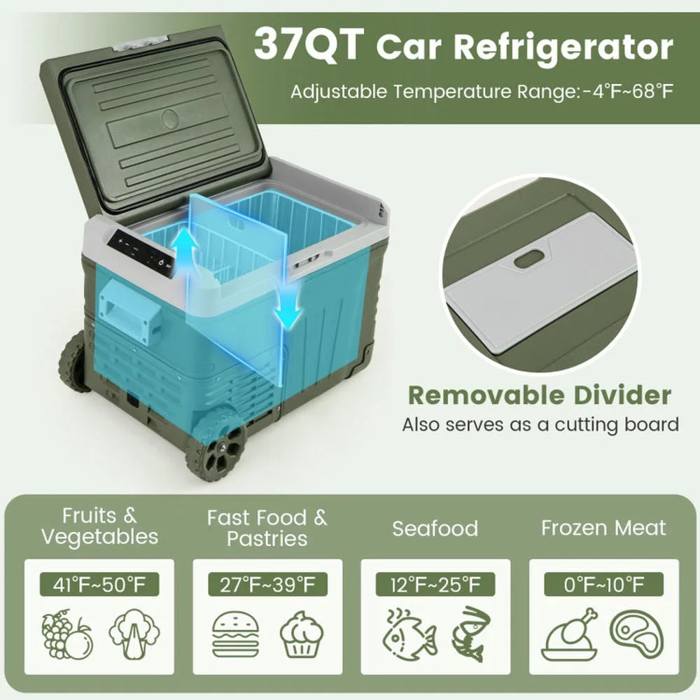 Barara King Cooler, Car Fridge, Portable Outdoor Cooler,12 Volt Car Refrigerator Portable Car Fridge with Adjustable Range-35L