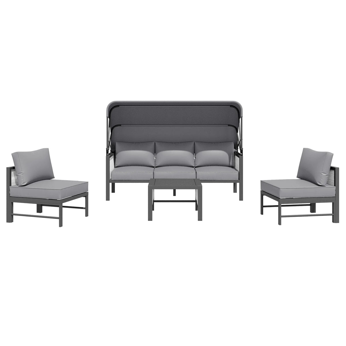 AECOJOY Aluminum Outdoor Furniture Set, 7 Pieces Metal Patio Furniture on sale Outdoor Couch Patio Conversation Set - Light Grey