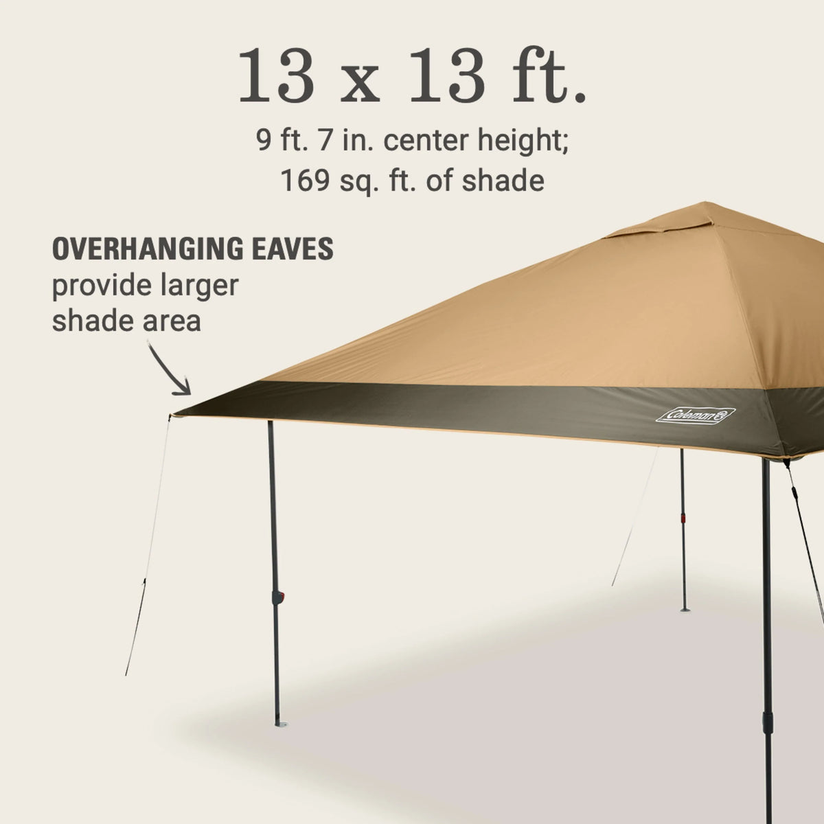 Coleman Oasis™ 13' x 13' x 9.7' Brown Straight Leg Pop Up Outdoor Canopy Sun Shelter Tent