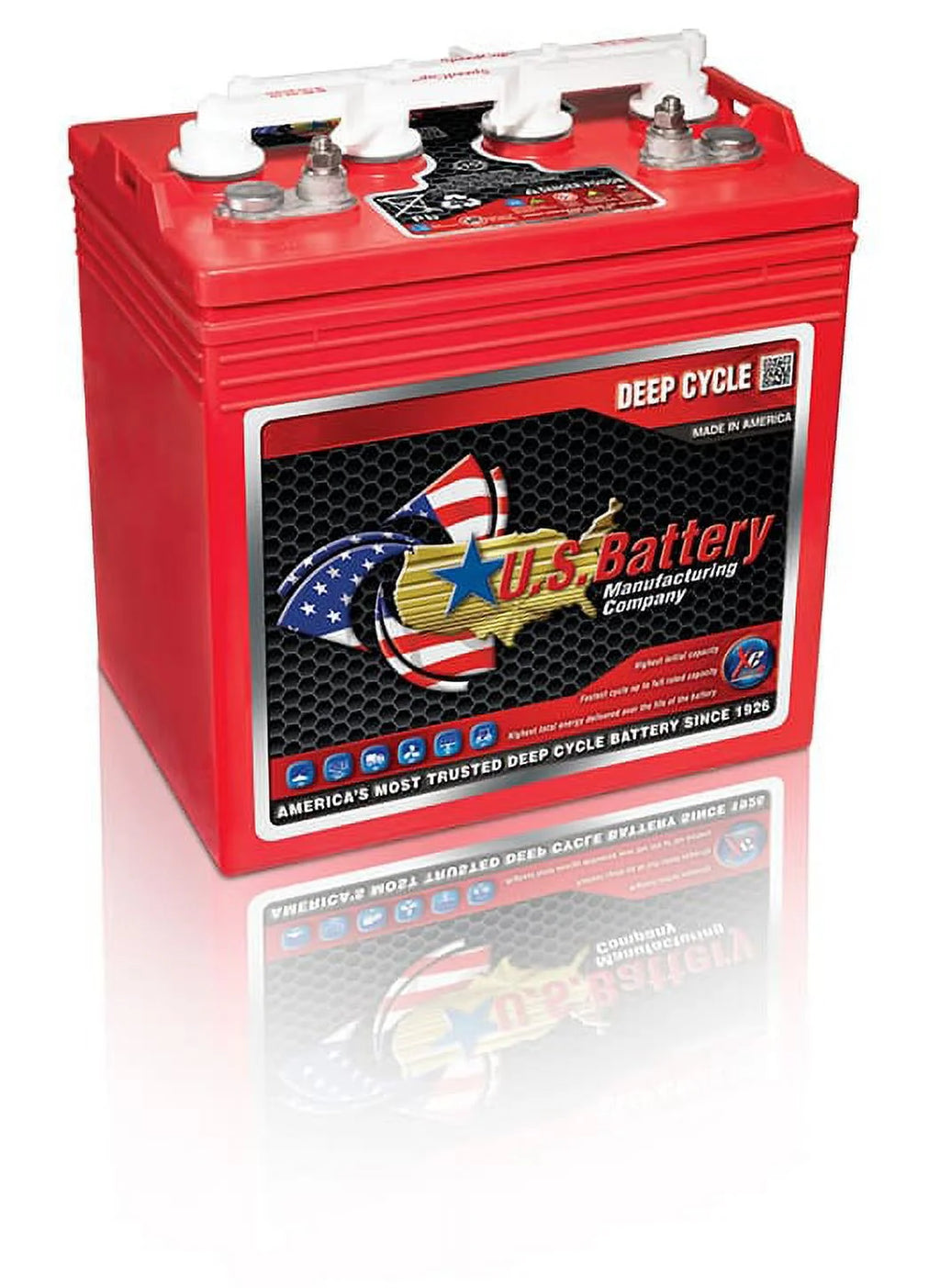 U.S. Battery Lead-Acid 8V Vehicle Battery Group Size GC8, Top Post for Golf Cart