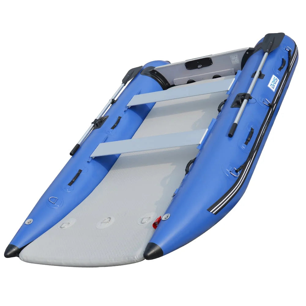 BRIS 11 ft Inflatable Catamaran Inflatable Boat Dinghy Mini Cat Boat Blue
