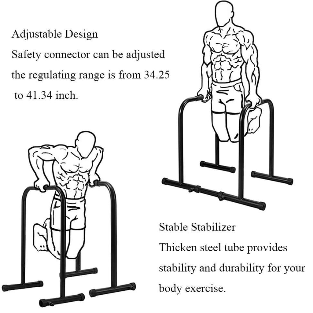 Relife Sports Dip Stand Station with Adjustable Height  300lb Dip Bar for  Home Gym, Yellow