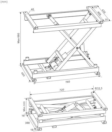 Height Adjustable Electric Lifting Platform Electric Scissor Lift Table 408LB Load