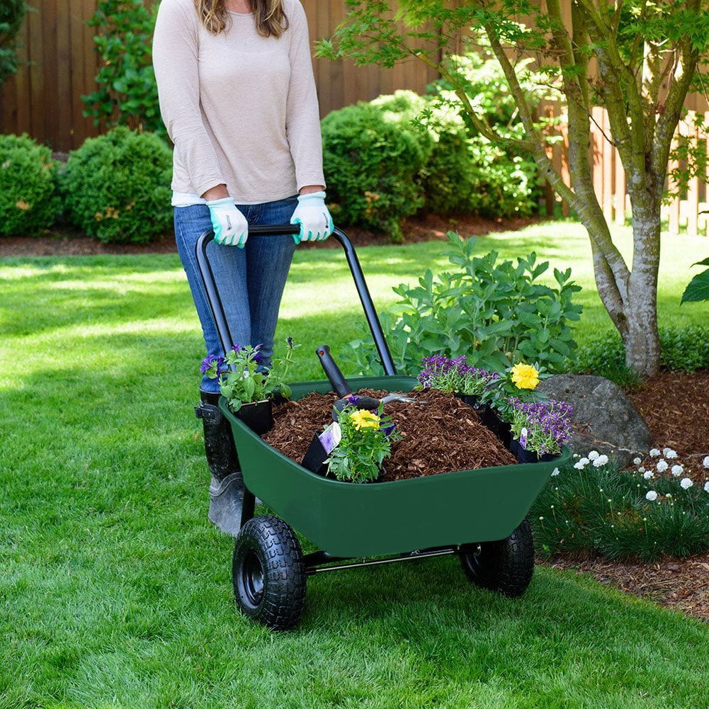 Garden Star Dual-Wheel, Poly Tray Garden Barrow Wheelbarrow