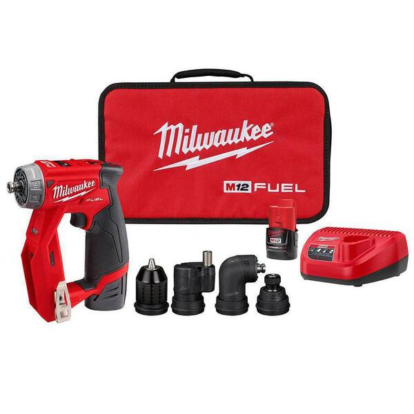 M12 FUEL 12V Lithium-Ion Brushless Cordless 4-in-1 Installation 3/8 in. Drill Driver Kit with 4-Tool Heads