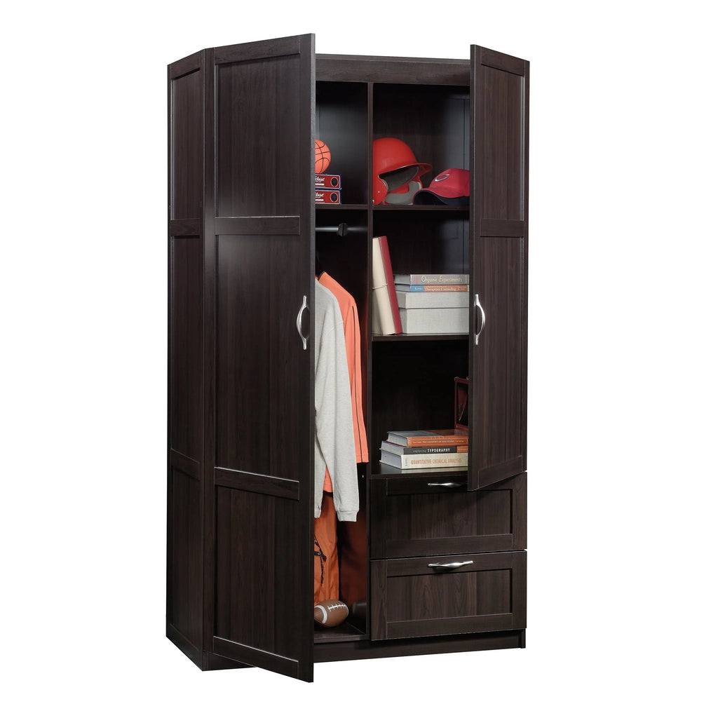 Sauder Wardrobe/Storage Cabinet, Cinnamon Cherry Finish