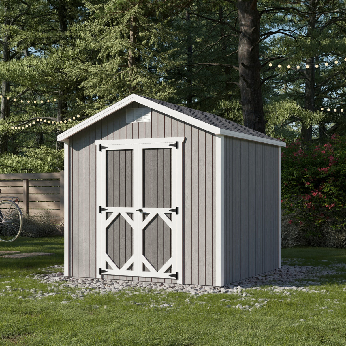 Little Cottage Co. 8x8 Classic Gable Shed, Outdoor Wood Storage Shed Do-It-Yourself Precut Kit