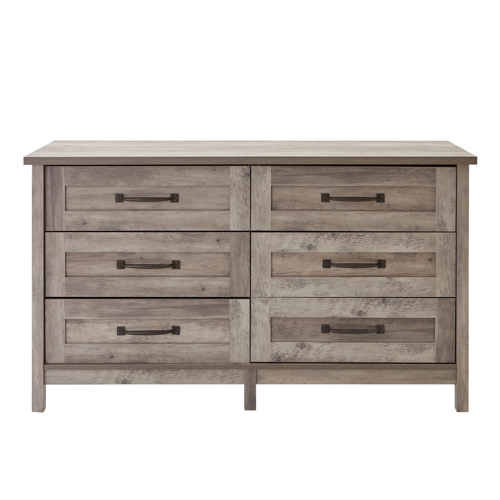 Better Homes & Gardens Modern Farmhouse 6-Drawer Dresser, Rustic White Finish
