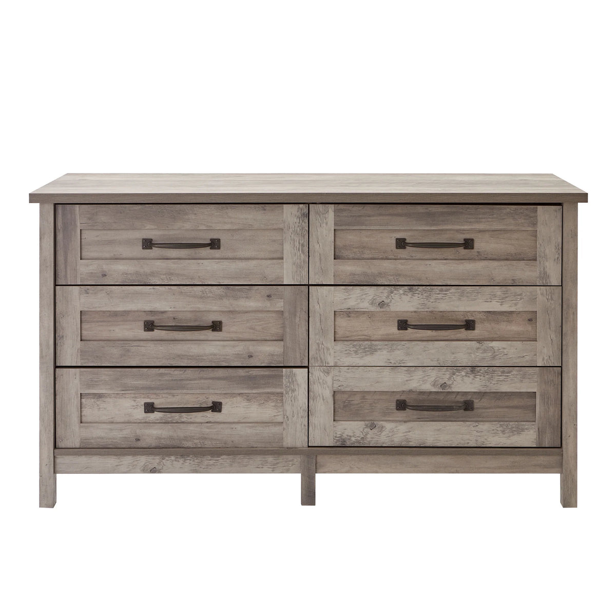 Better Homes & Gardens Modern Farmhouse 6-Drawer Dresser, Rustic White Finish