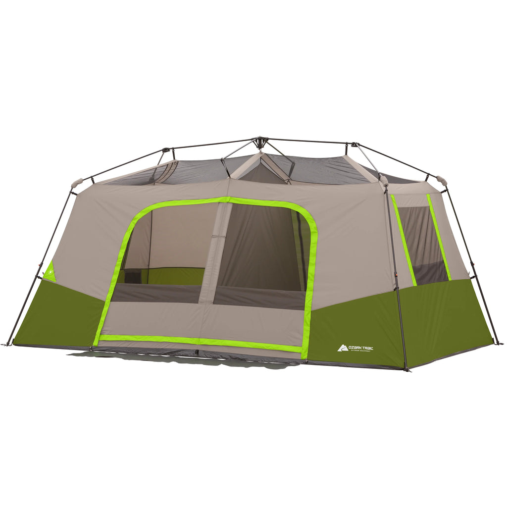Ozark Trail 11-Person Instant Cabin Tent with Private Room 3-Room Family Camping Tent with Awning