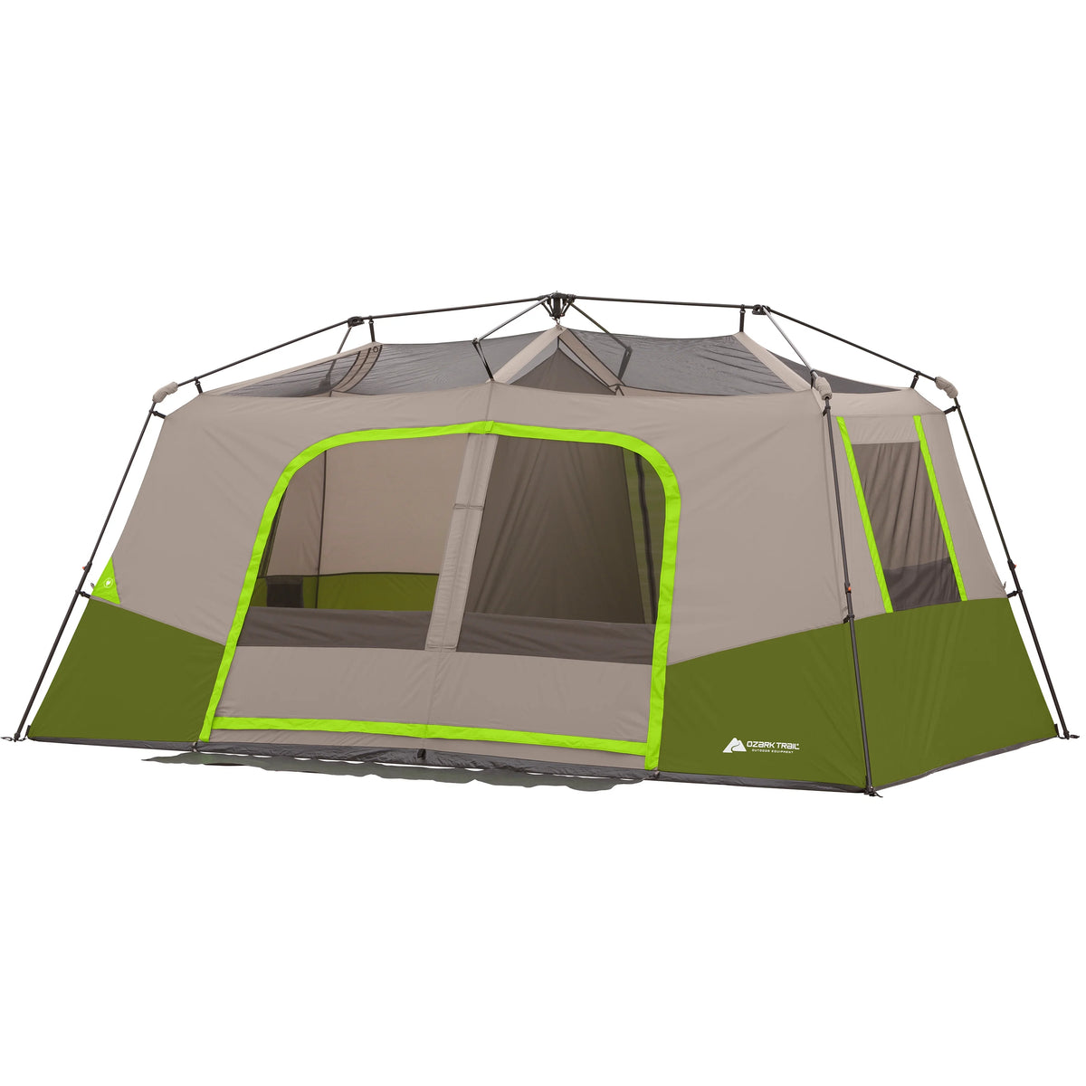Ozark Trail 11-Person Instant Cabin Tent with Private Room 3-Room Family Camping Tent with Awning