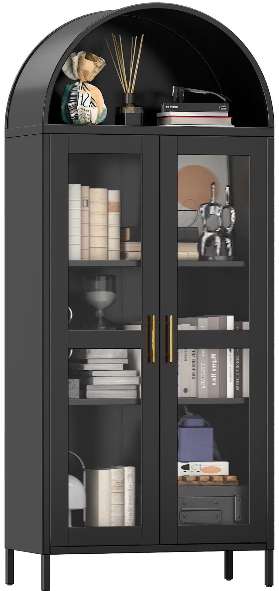 GangMei 71 Inches Tall Metal Garage Storage Cabinets with 5 Adjustable Shelves & Pegboards, Lockable Steel Black Storage Cabinet with Doors for Office, Home, School, Shops, Garage, Assembly required