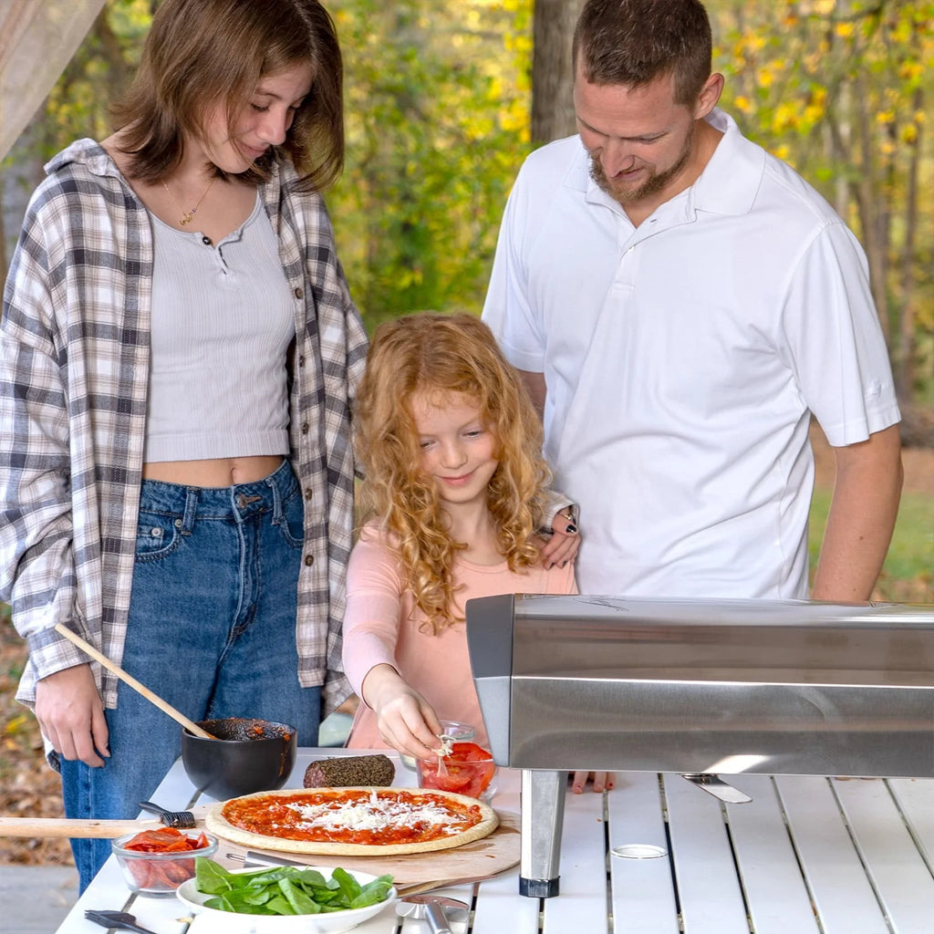 Deco Chef Outdoor Gas Pizza Oven, Portable Collapsable Design, Hassle-Free Self-Rotating Baking Stone, Accessories, Stainless Steel