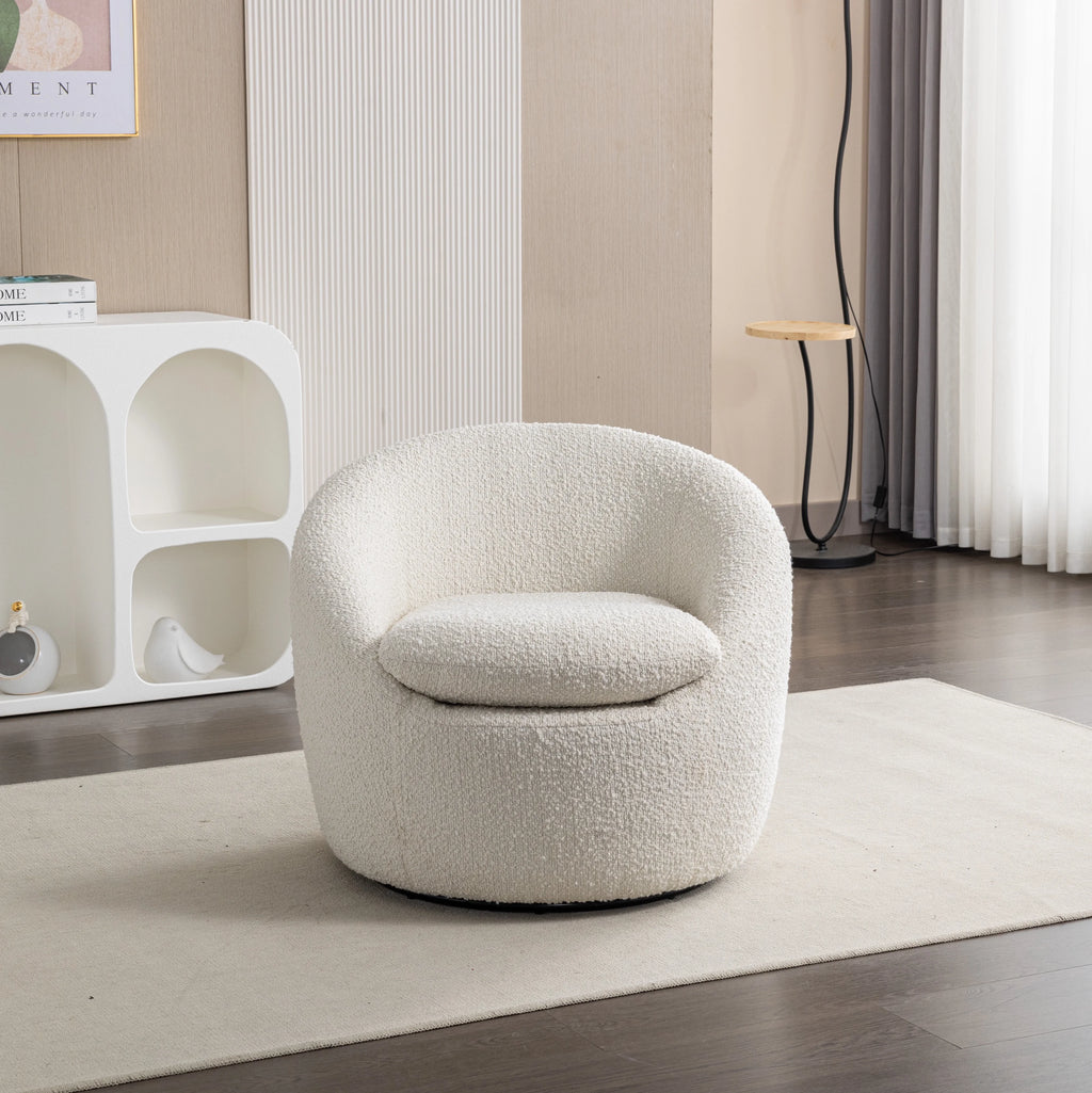 Roundhill Furniture Winnie Modern Barrel Chair, 360 Swivel