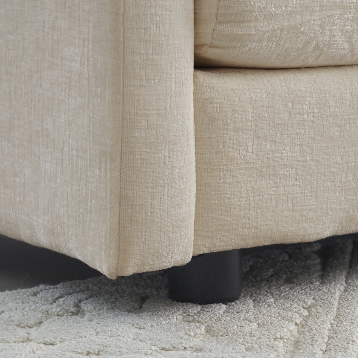 Comfy Deep Seat Sofa Chair, Upholstered Chenille Fabric Armchair with Toss Pillow for Living Room, Bedroom - Beige, Sturdy Wood Frame, 22+ Combination Options