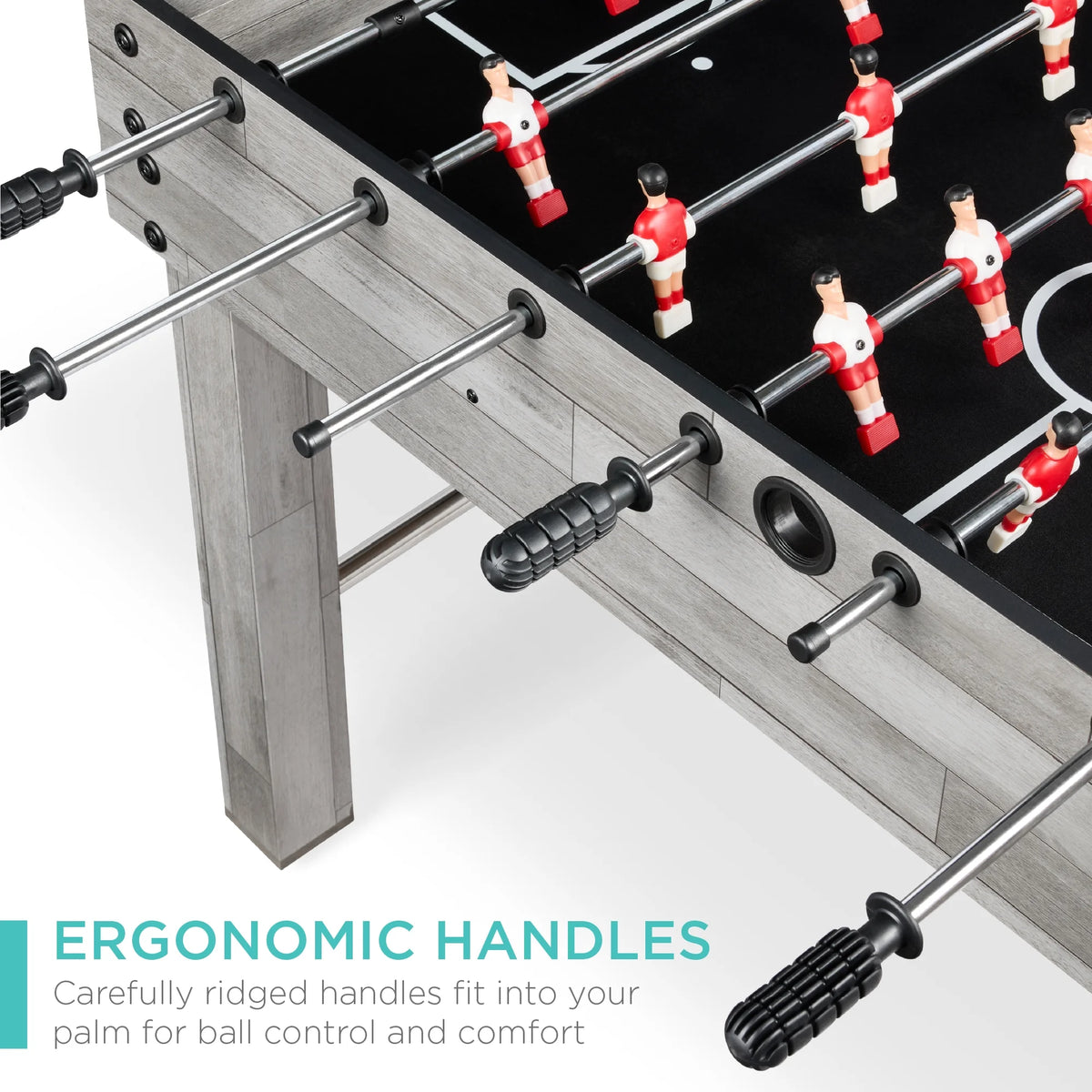 Best Choice Products 48in Competition Sized Foosball Table for Home, Game Room w/ 2 Balls, 2 Cup Holders - Light Brown
