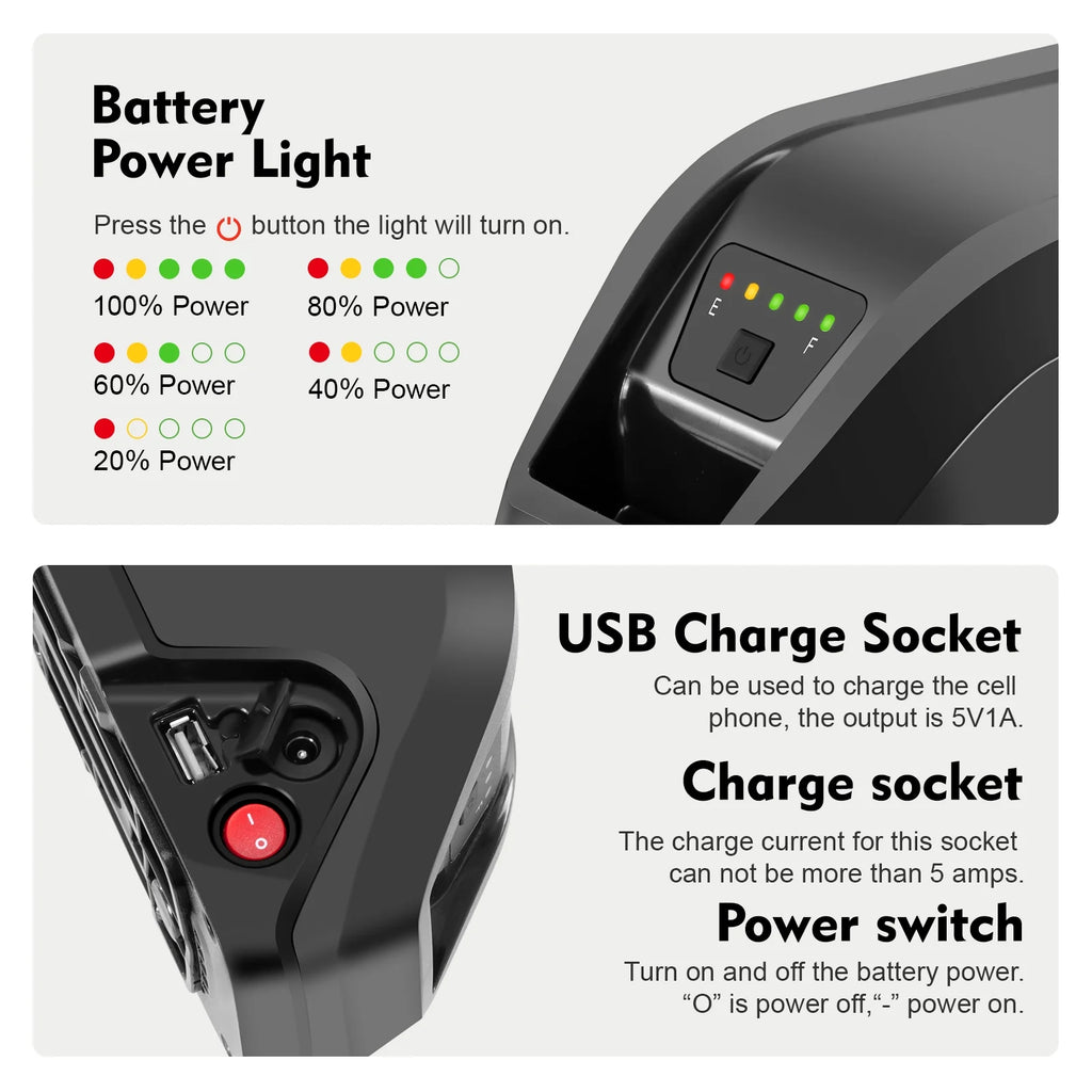 Ebike Battery 36V 13Ah Compatible with Jasion Electric Bicycle 36V Electric Bike Batteries for EB5 E Bike Battery Replacement