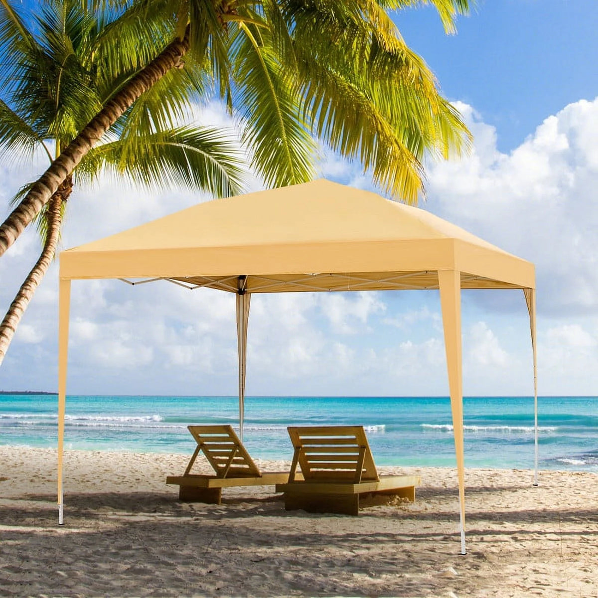 Clipop Portable 10x10ft Pop Up Gazebo, Instant Canopy Waterproof Anti-UV Shelter with 4 Side Panels & Carry Bag,Blue