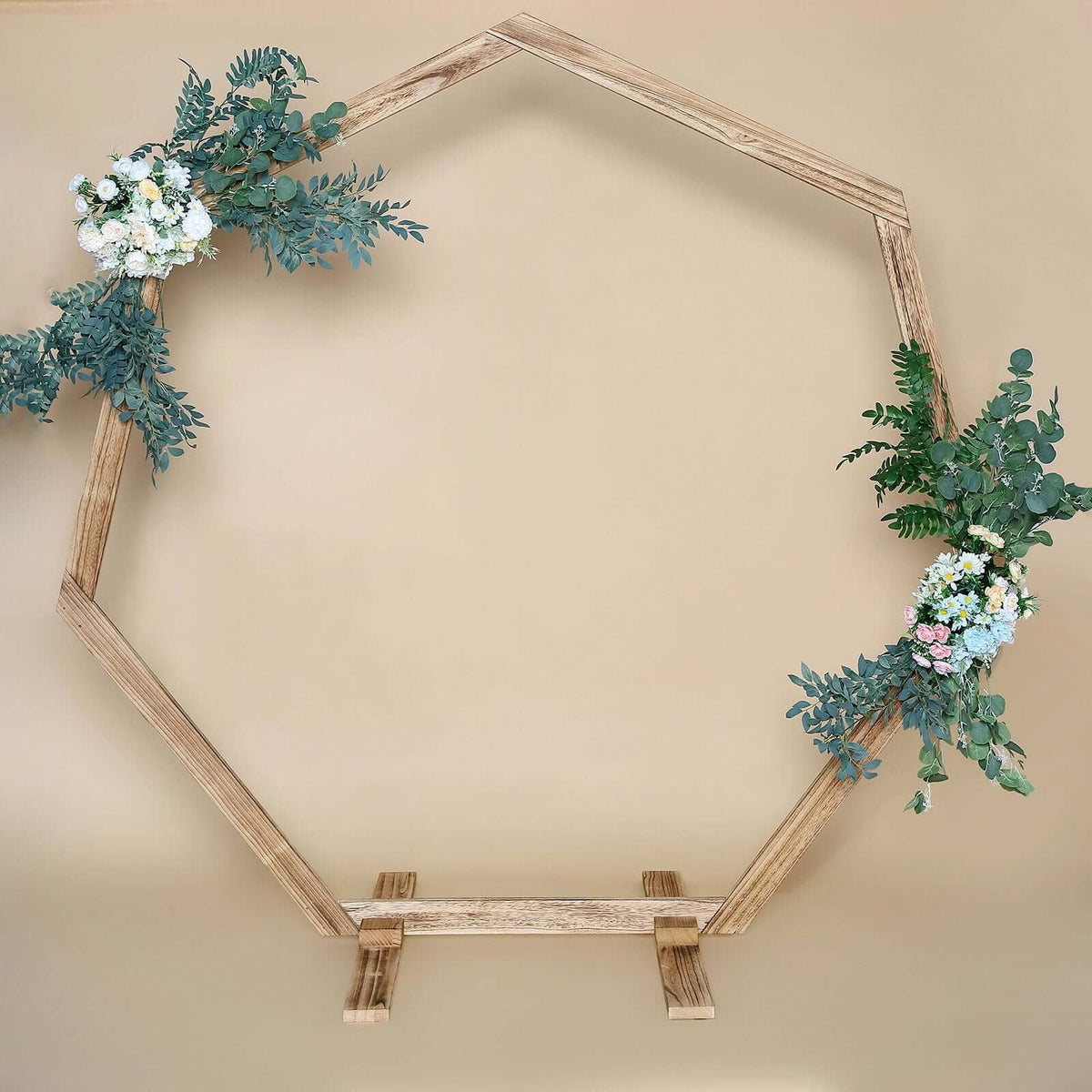 Efavormart 7FT Rustic Square Wedding Arch Wooden Backdrop Stand, Wedding Ceremony Arch - Brown