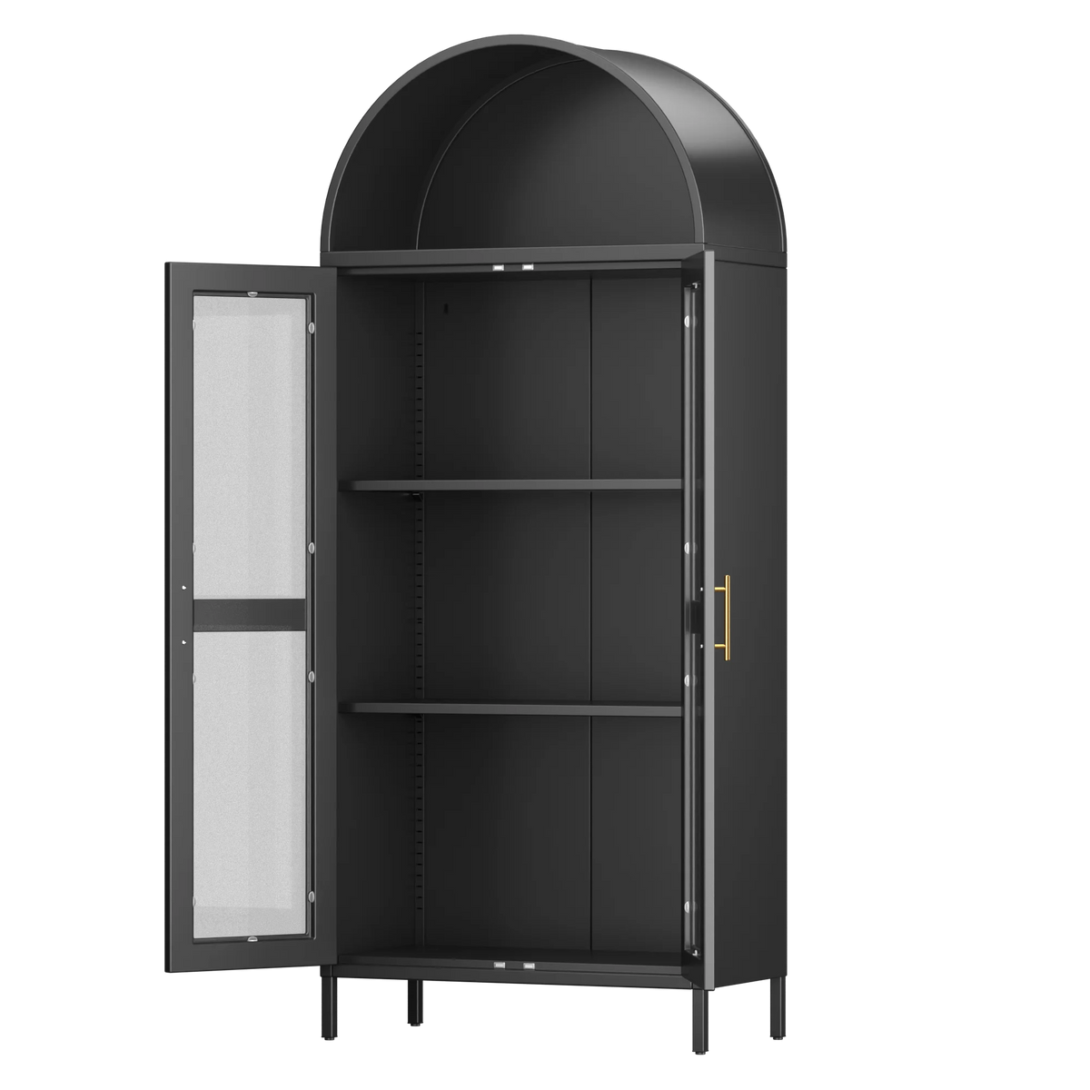 GangMei 71 Inches Tall Metal Garage Storage Cabinets with 5 Adjustable Shelves & Pegboards, Lockable Steel Black Storage Cabinet with Doors for Office, Home, School, Shops, Garage, Assembly required