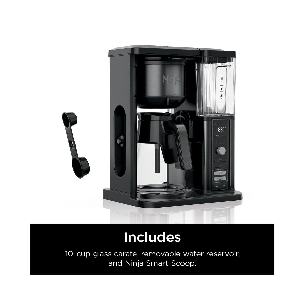 Ninja Hot & Iced Coffee Maker, Single Serve to 10 Cup Carafe, Drip, Rapid Cold Brew, CM360 Black