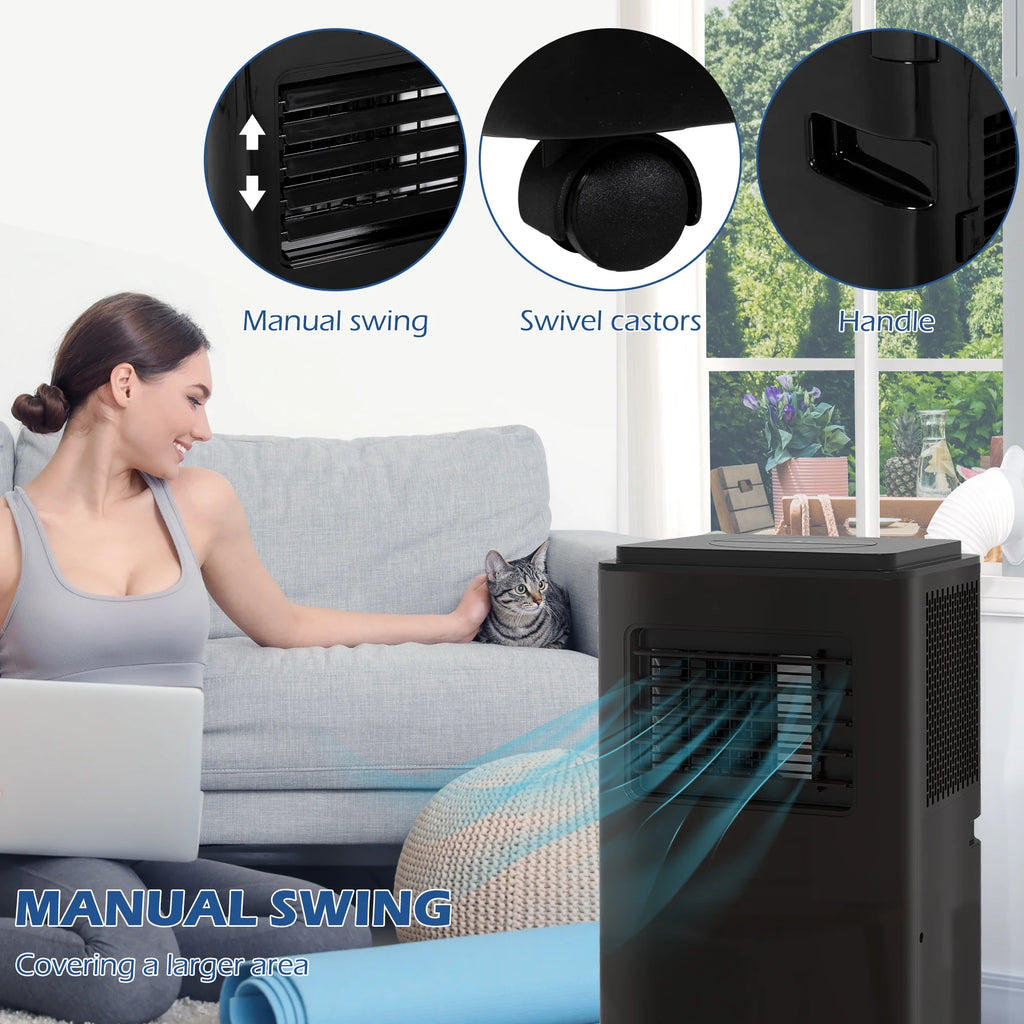 HOMCOM 8000 BTU 344 Sq Ft Portable Air Conditioner, Black