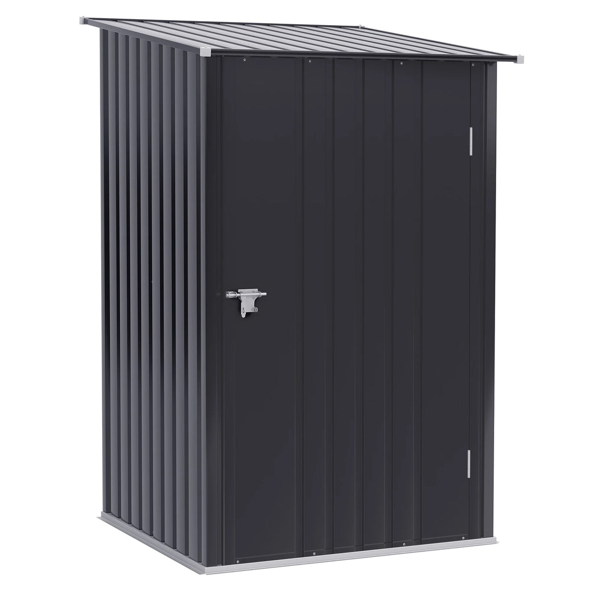 Outsunny Metal Outdoor Storage Shed with Lockable Doors, 3.3' x 3.4', Brown