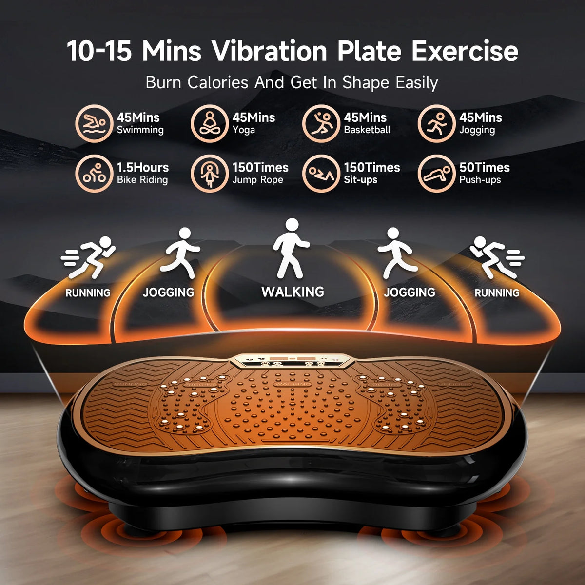 LNOW Full Body Vibration Plate Exercise Machine for Lymphatic Drainage, Muscle Toner with Bluetooth & Massage Pedals, Workout Vibration Platform for Home Fitness 400lbs