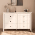 RichYa 6 Drawer Dresser for Bedroom,Chest of Drawers with Metal Knobs,Dresser for Closet,White