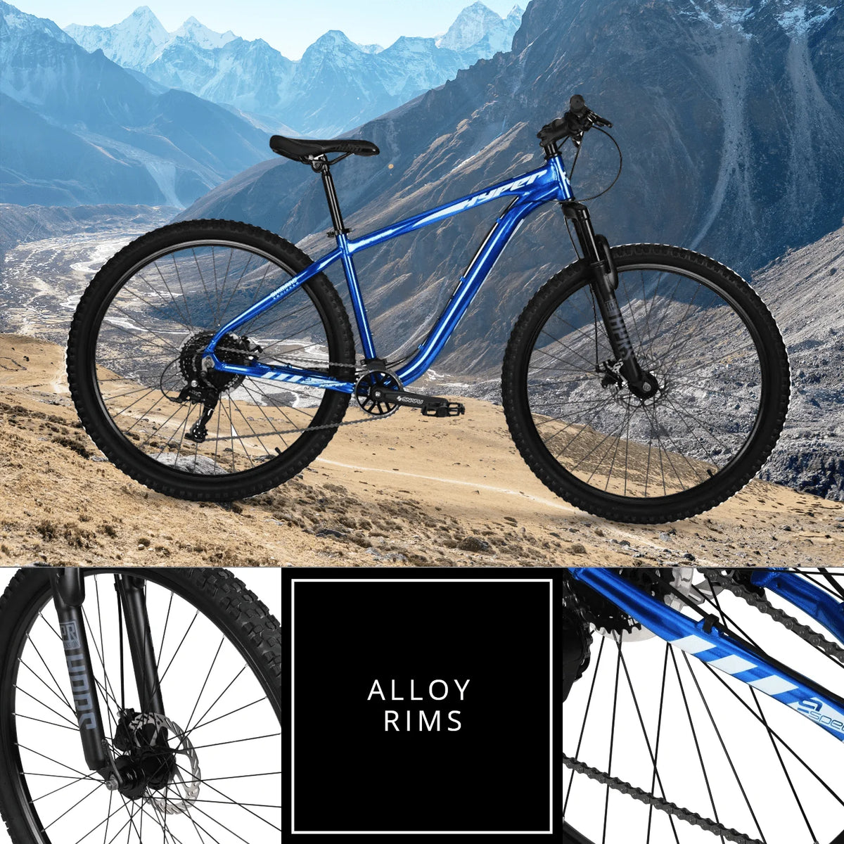 Hyper Bicycle Men's 29" Explorer Mountain Bike, Hard Tail, Blue