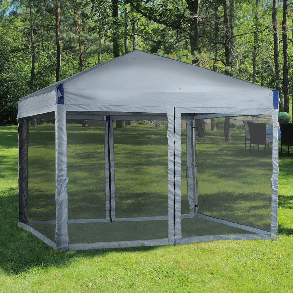 Aoodor 12'x12' Pop Up Canopy with Removable Mesh Sidewalls, Outdoor Portable Instant Shelter Tent-Black