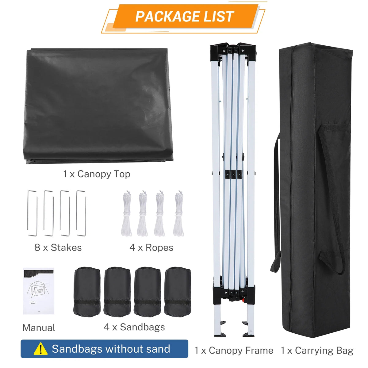 SANOPY 10'x10' EZ Pop Up Canopy Tent Outdoor Party Instant Shelter Portable Folding Beach Canopy with 4 Sandbag & Carrying Bag, Black