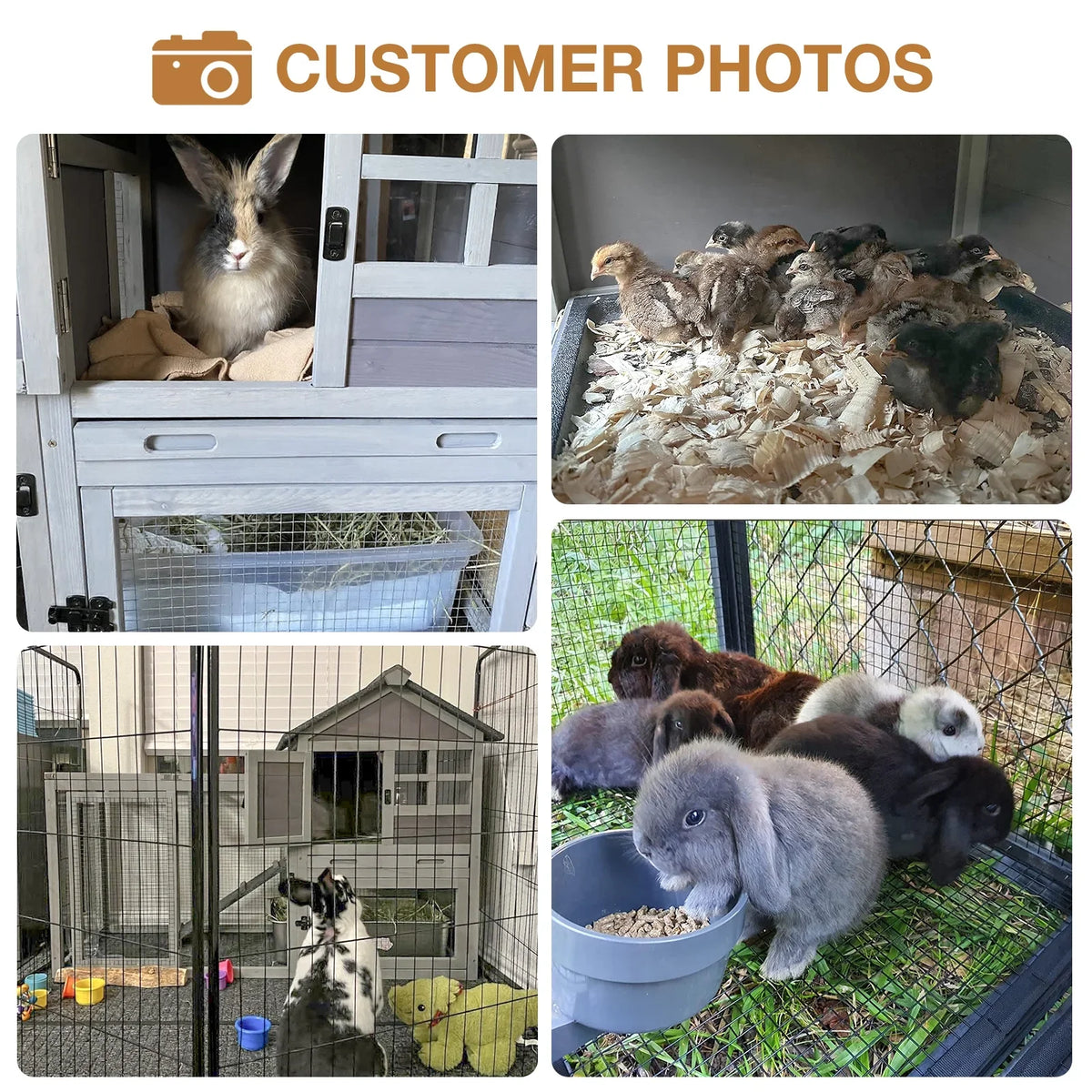 Rabbit Hutch Outdoor Bunny Hutch Indoor Rabbit Cage Wooden Habitat Small Animal Pet Poultry Cage