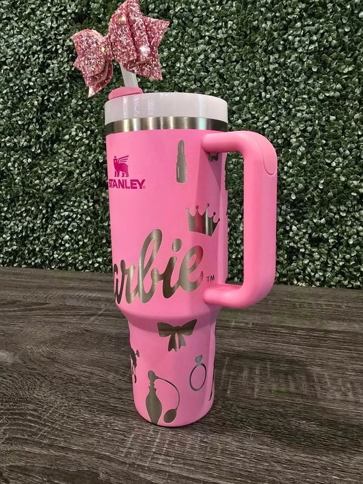 Barbie Stanley Cup 40oz | Pink Tumbler | Peony | Custom Laser Engraved Quencher