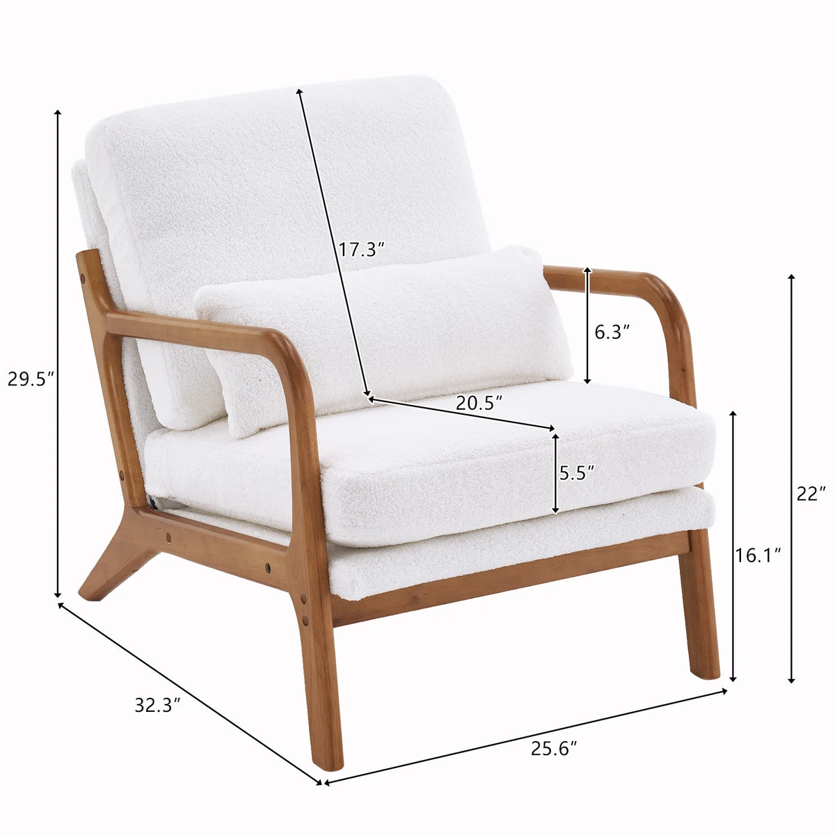 Modern Accent Chair, Upholstered Armchair with Wood Frame, Bronzing Cloth Single Sofa Chair with Lumbar Pillow for Living Room Bedroom Apartment, Orange
