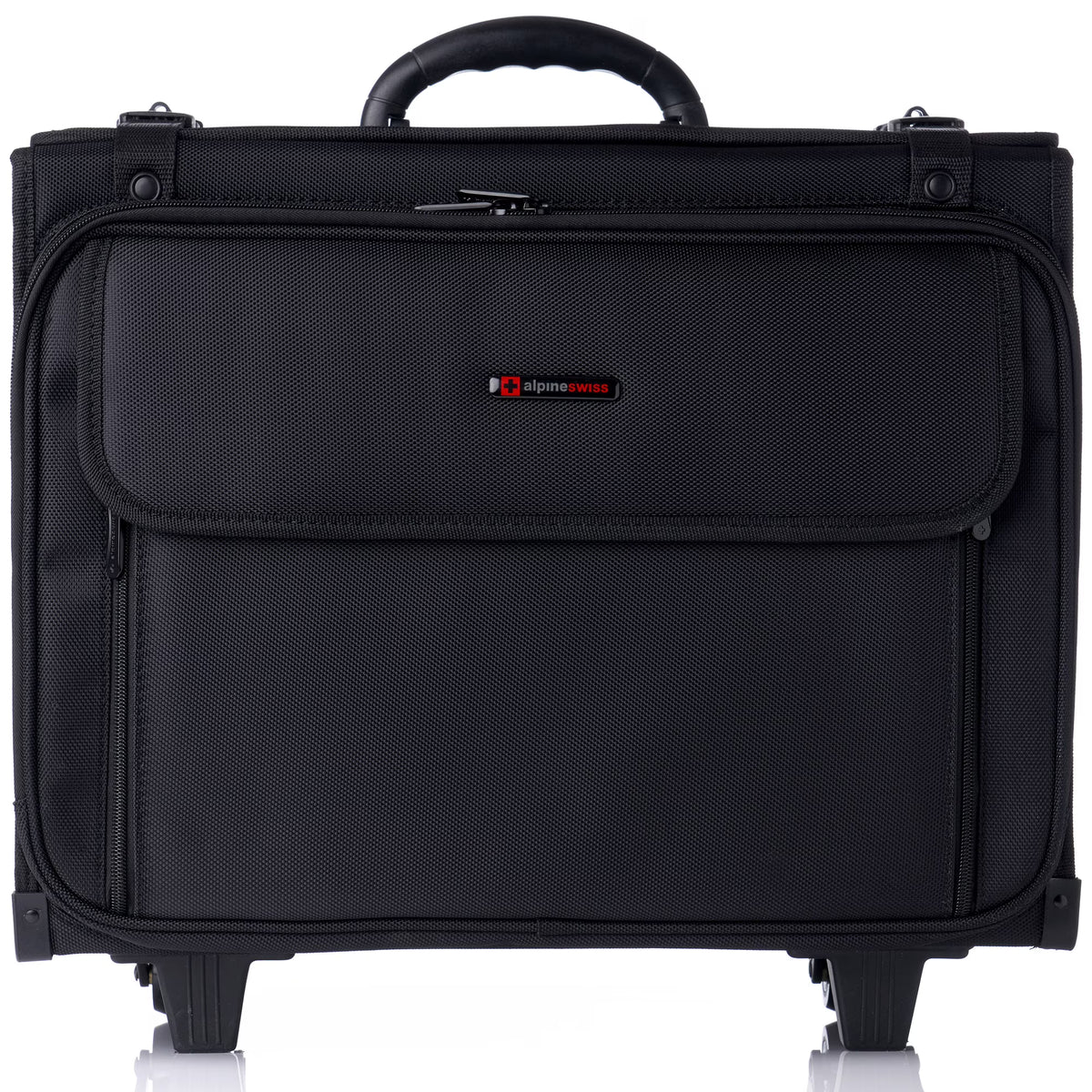 Alpine Swiss Rolling Briefcase Laptop Bag For Men Women Hard Side Catalog Case Wheels Legal Dividers Lawyer Attache Case Carry-On Business Travel Bag