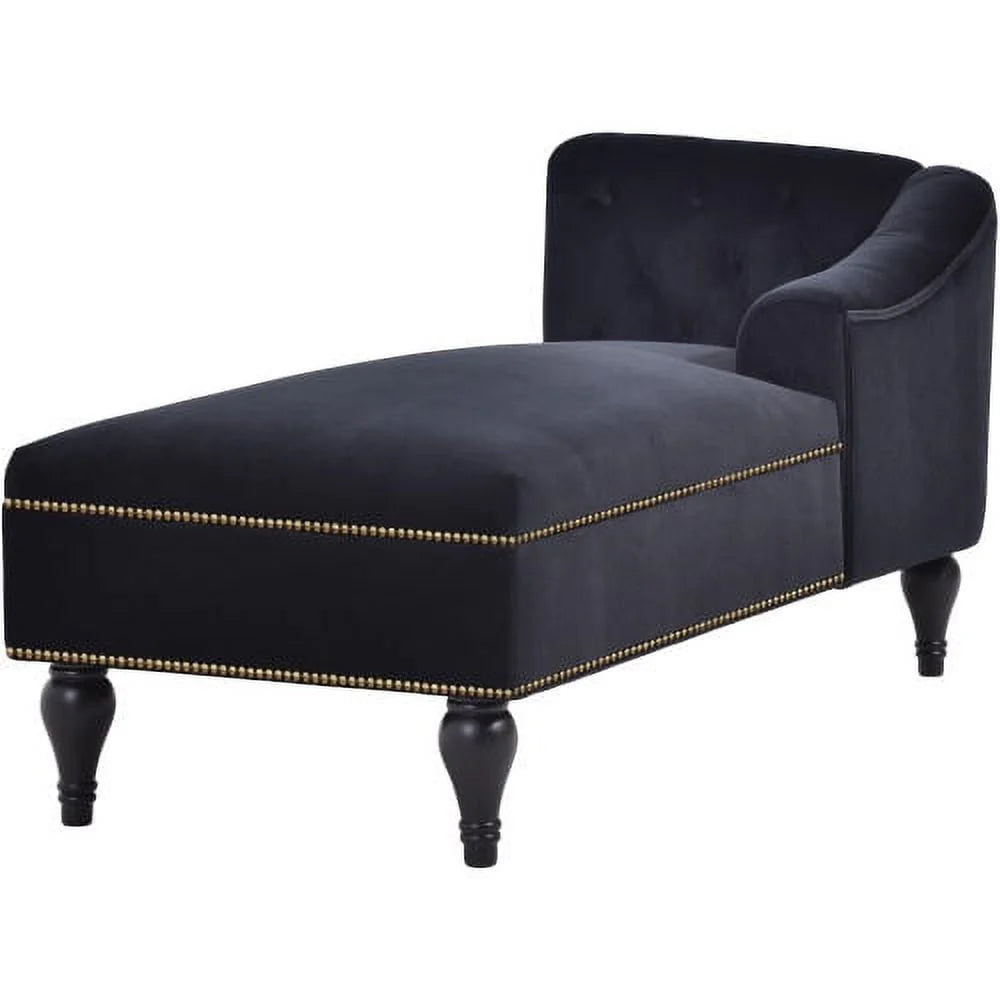 THINK 30,Velvet Chaise Lounge with Rolled Arm, 58” Upholstered Sofa Lounge Chair for Living Room Bedroom