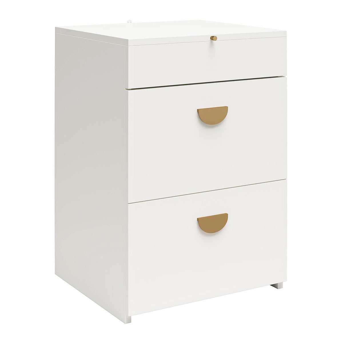 Ameriwood Home Compact 3-in-1 Vanity Set, Makeup Storage Desk & Stool, Mirror w/ LED lights & USB Charging Station, White
