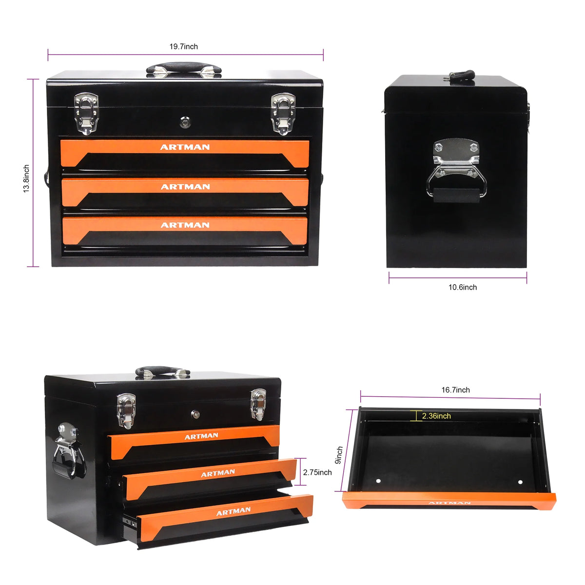 NIGSQJB Tool Set 439pcs with 3 Drawers Tool Box Organizer, Mechanic Tool Set for Home, Tool Box Set 4-Tier Socket Wrench Ratchet Plier Nails, Home Tool Set Mechanics Kit for Adults Man Handyman, Red