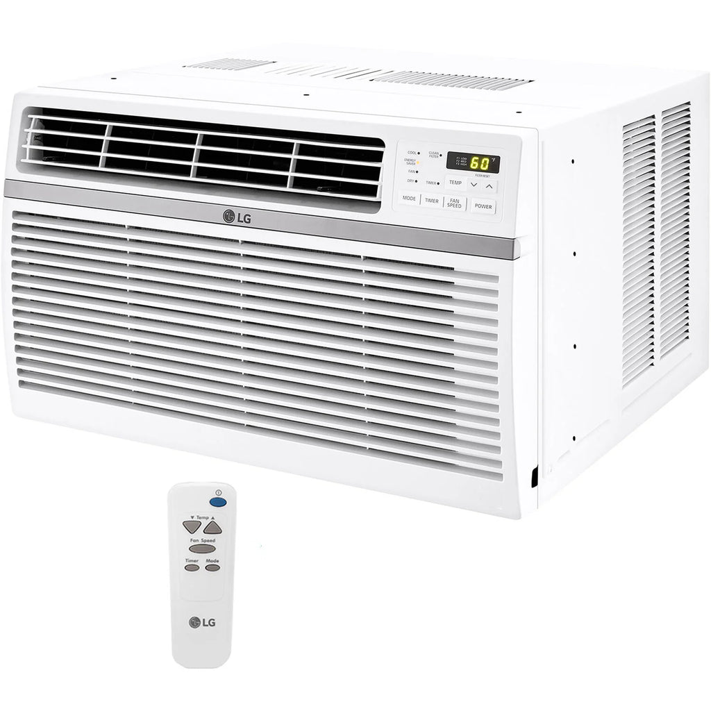 LG 8,000 BTU 340 Sq ft Window Air Conditioner with Remote Control, White, LW8016ER