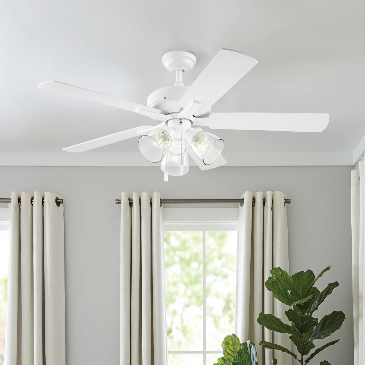 Better Homes & Gardens 52" Bronze Transitional Ceiling Fan, 5 Reversible Blades, 3 LED Bulbs Included