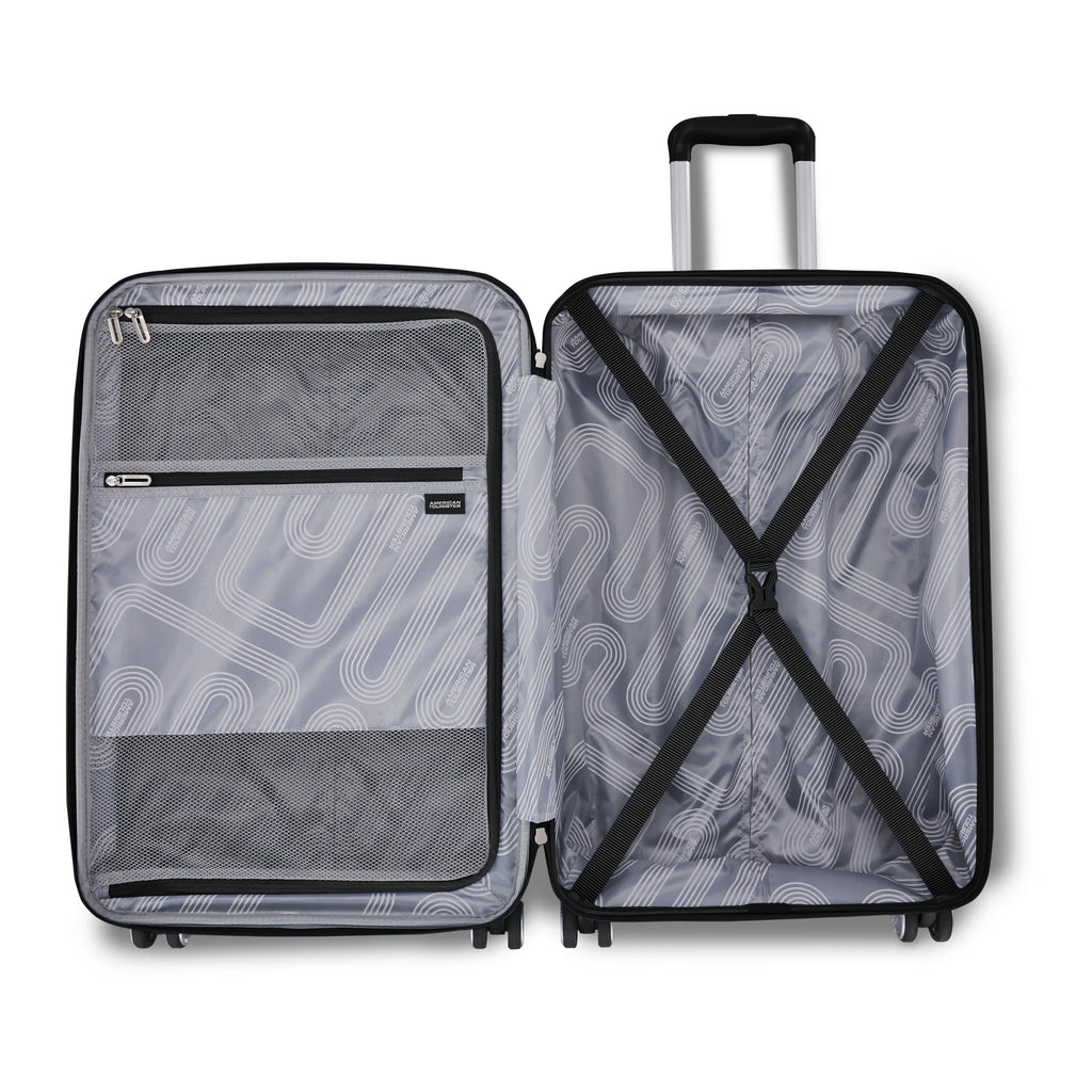 American Tourister Stratum 3.0 Large Hardside Checked Suitcase with Spinner Wheels - Black