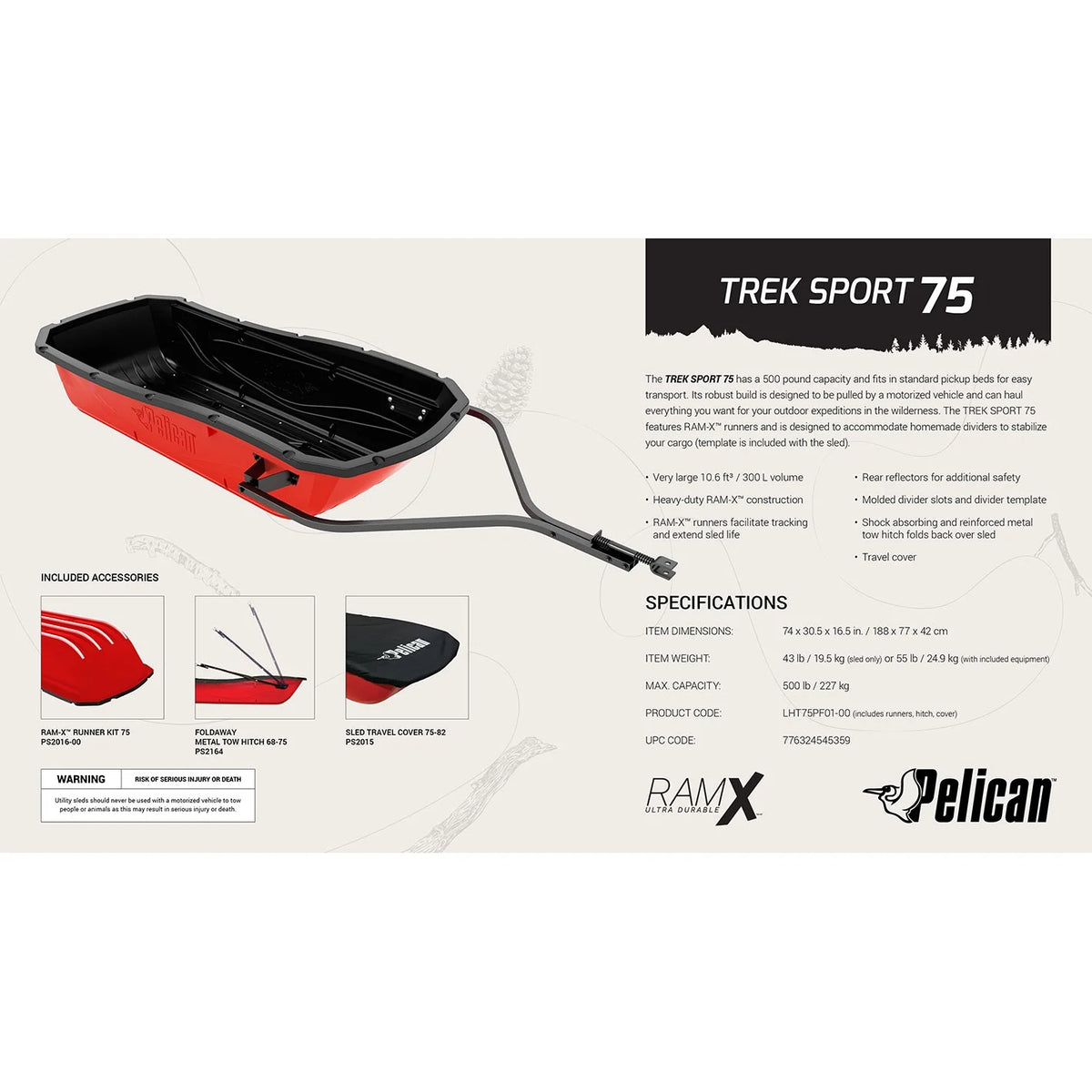Pelican - Trek Sport 75 Utility Sled