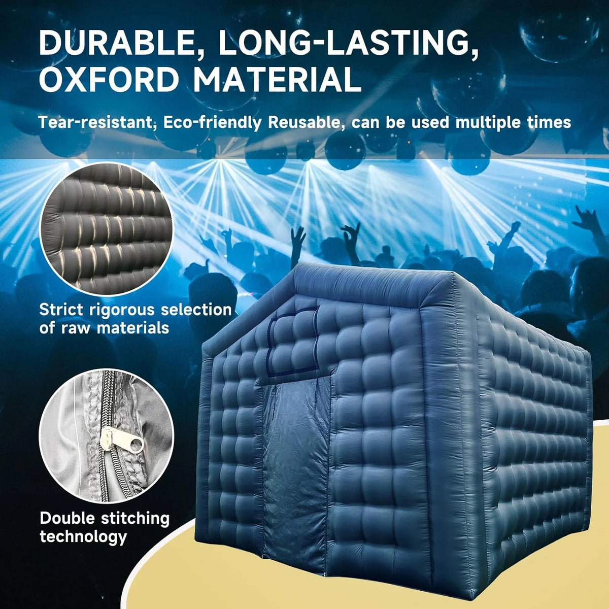 Connsann Inflatable Nightclub Tent with Blower, Oxford Cloth, for Outdoor Party, Club, and Entertainment Use (No LED Lights)